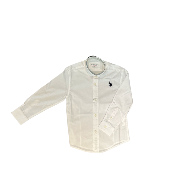Camicia U.s. Polo Assn. di colore bianco con piccolo logo sul davanti