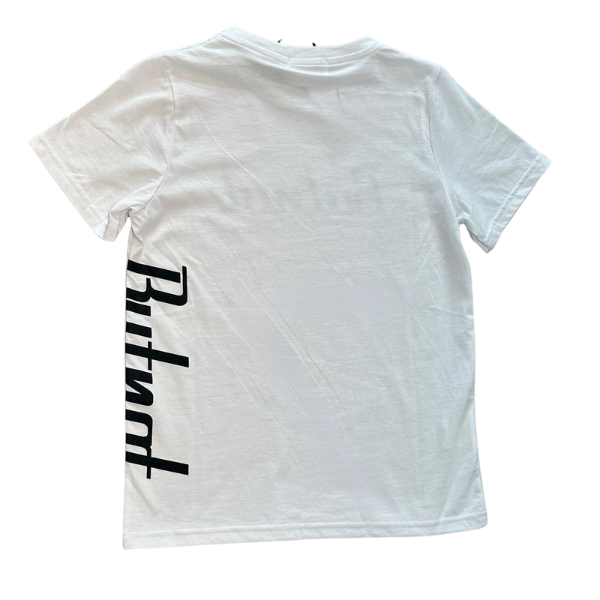 Tshirt ButNot a mezza manica di colore bianco con scritta nera sul davanti