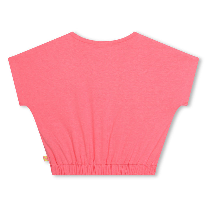 Tshirt Billieblush rosa con stampa cuore e scritta sul davanti