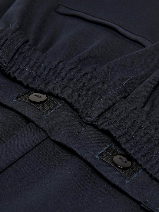 Pantalone Only di colore blu scuro con elastico e coulisse in vita