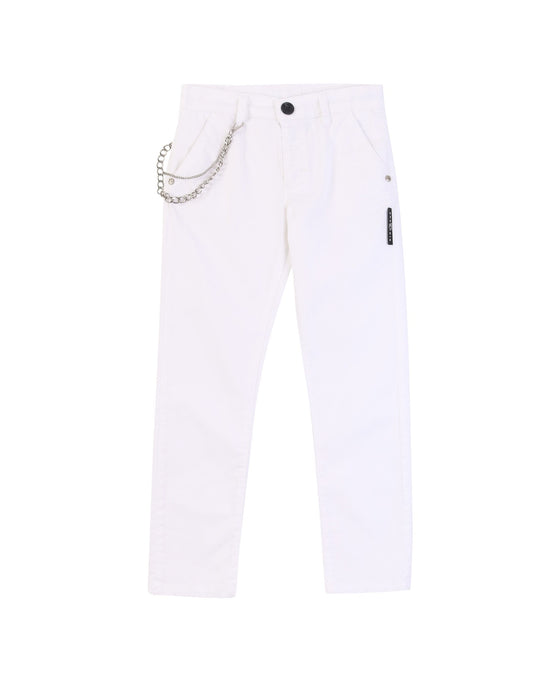 Pantalone Richmond bianco con catena