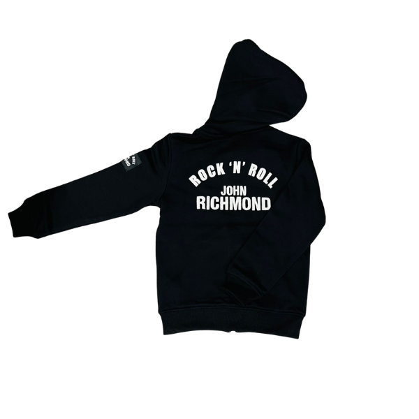 Felpa Richmond di colore nero con zip e cappuccio