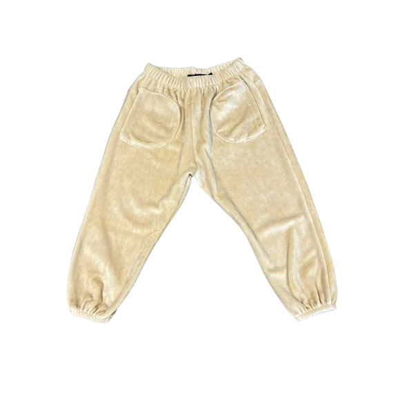 Pantalone Aventiquattrore in ciniglia con tasche sul davanti di color beige