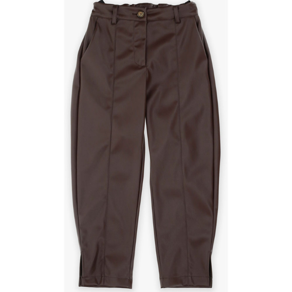 Pantalone Dixie in ecopelle nero con zip
