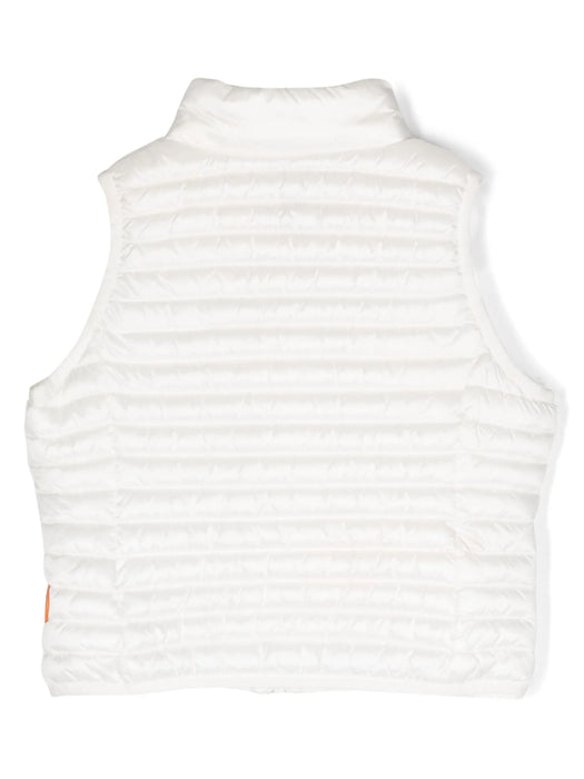 Gilet Save The Duck imbottito di colore bianco con zip centrale