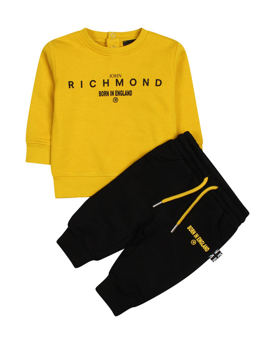 Completo Richmond Felpa gialla e pantalone nero