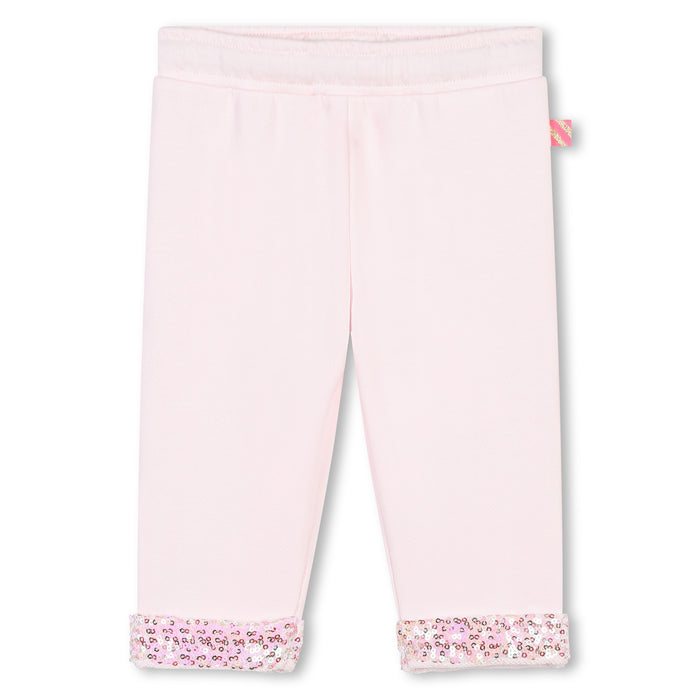 Pantalone Billieblush in tuta rosa con paillettes sul fondo